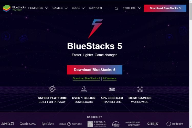 sitio web bluestack