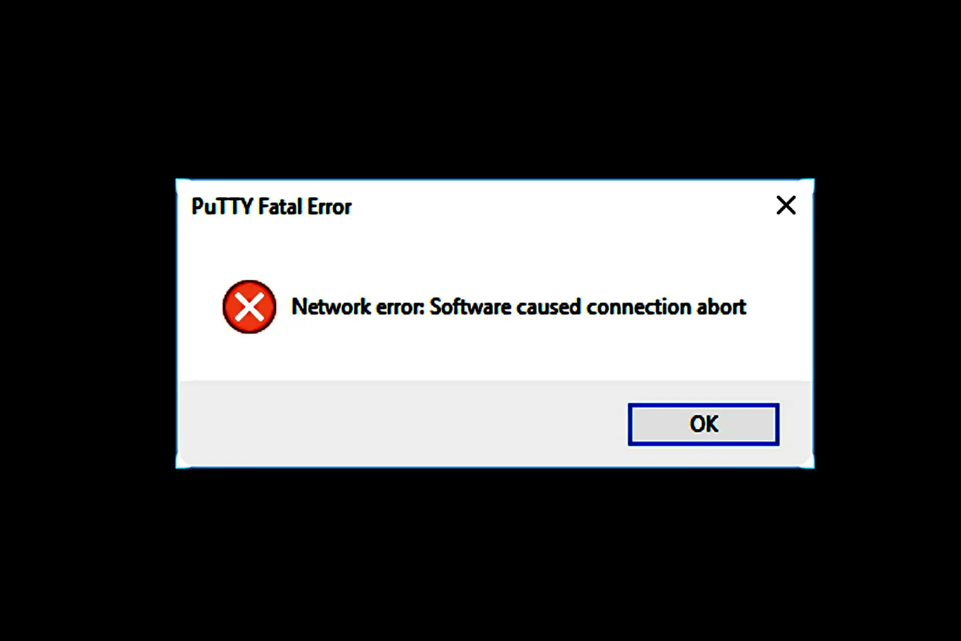FI PuTTY provocó la interrupción de la conexión
