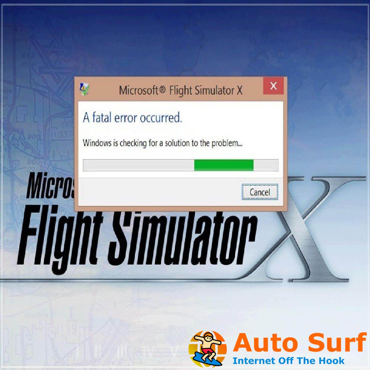 error fatal del simulador de vuelo