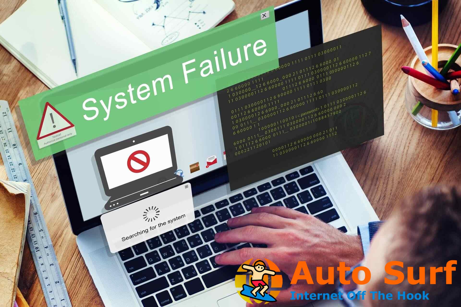 reparar el error fatal del sistema