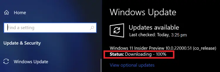 REVISIÓN: la actualización de Windows 11 se atascó al 100%