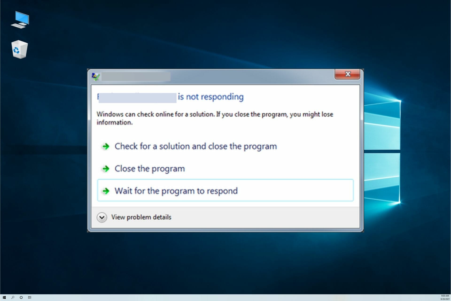 programas que no responden en Windows