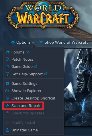 Solución: error de World of Warcraft BLZBNTAGT00000BB8