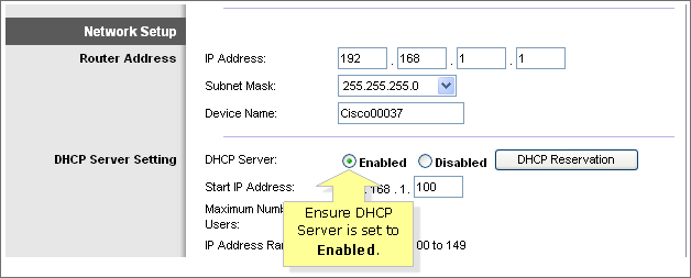 El servidor DHCP está habilitado