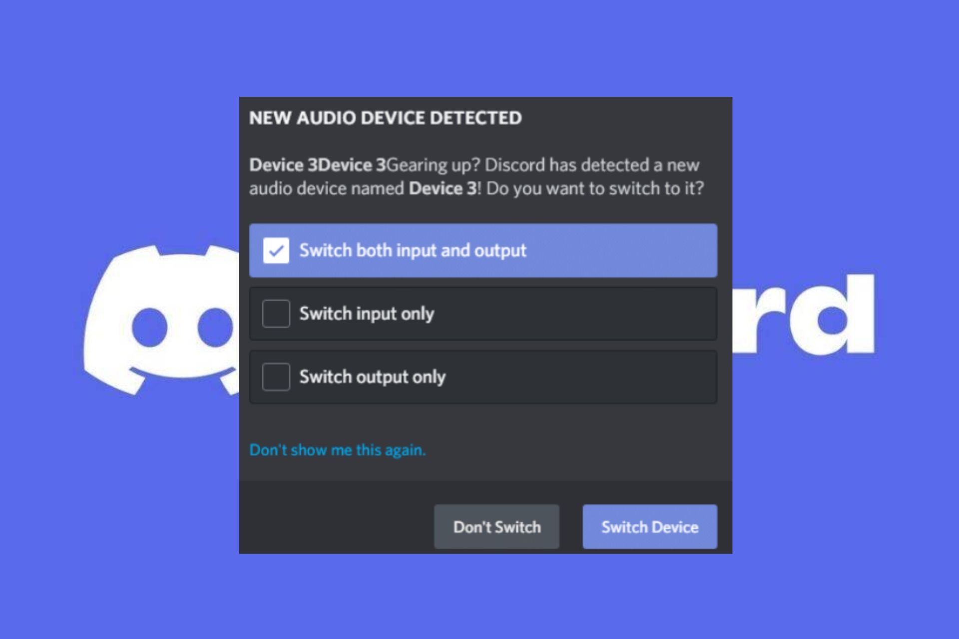 Discord sigue pidiendo cambiar el dispositivo de audio