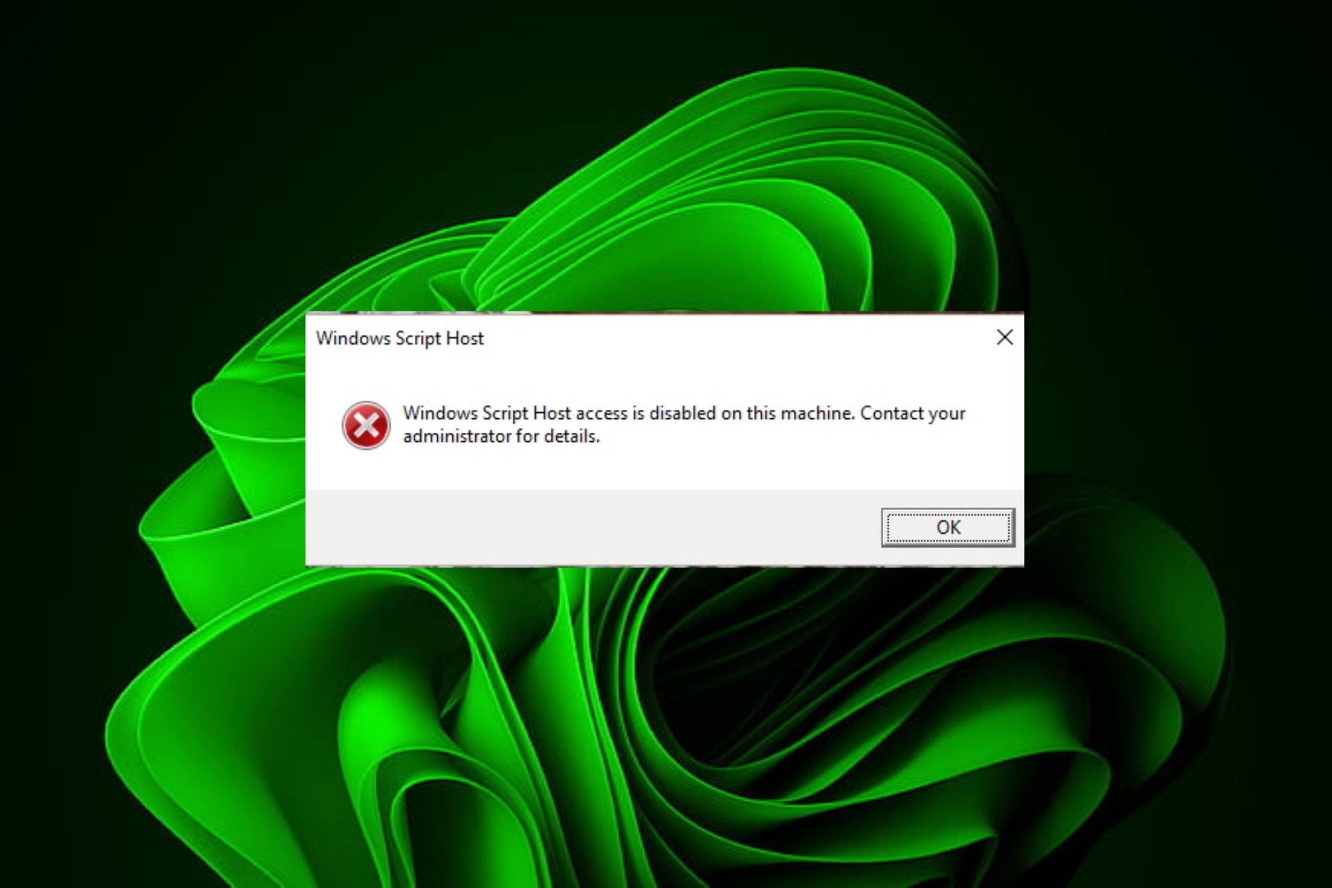 Solución: el acceso al host de Windows Script está deshabilitado en esta máquina