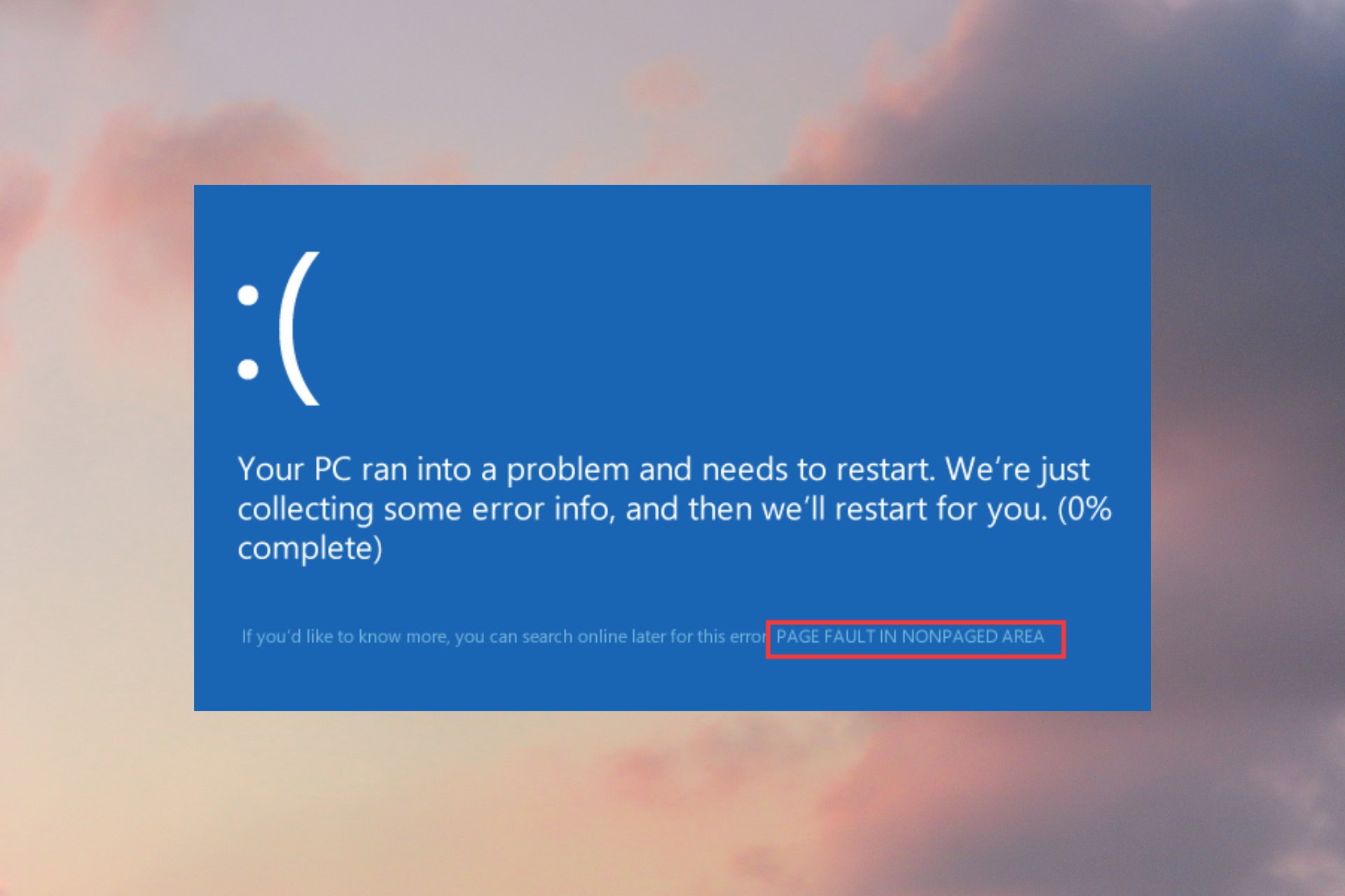 Cómo corregir un error de página en un área no paginada en Windows 10