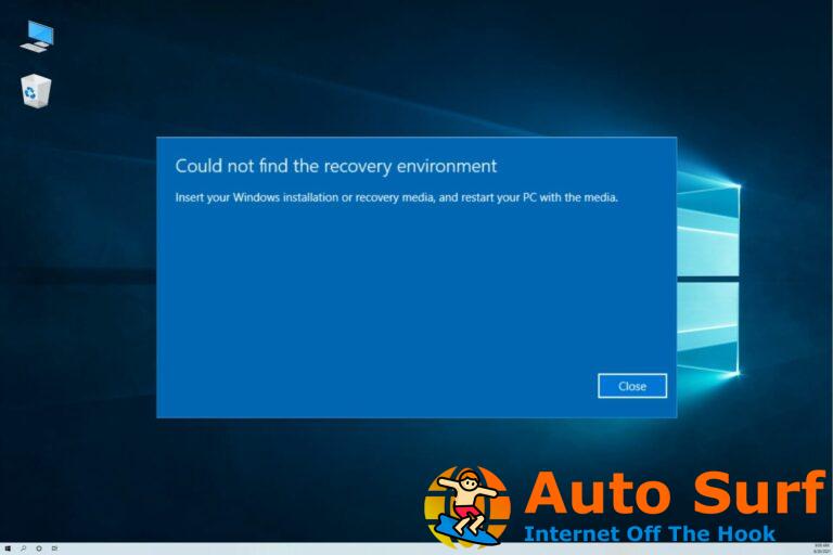 Solución: inserte su instalación de Windows o medios de recuperación