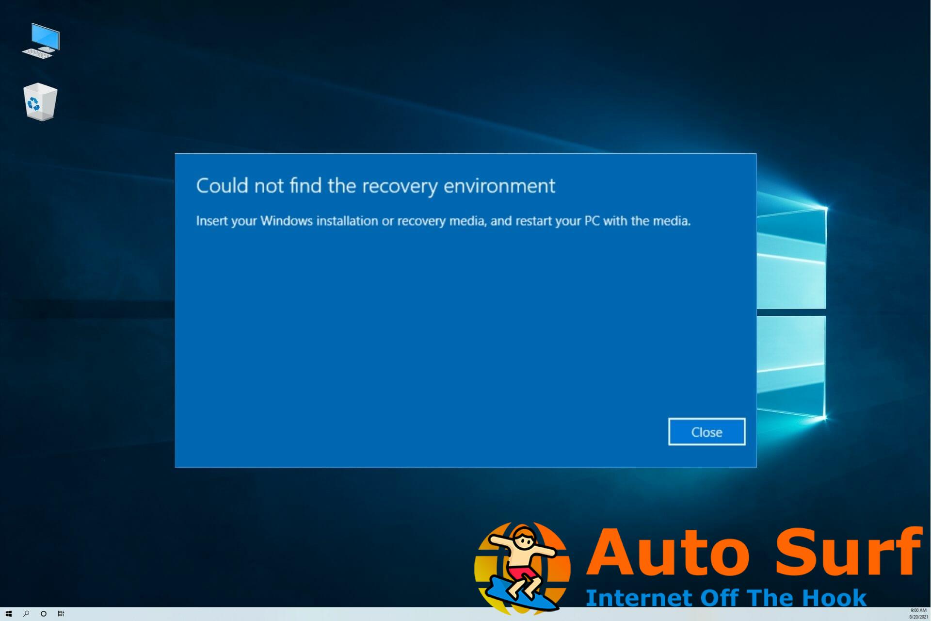 Cómo solucionar el error Inserte la instalación de Windows o el medio de recuperación