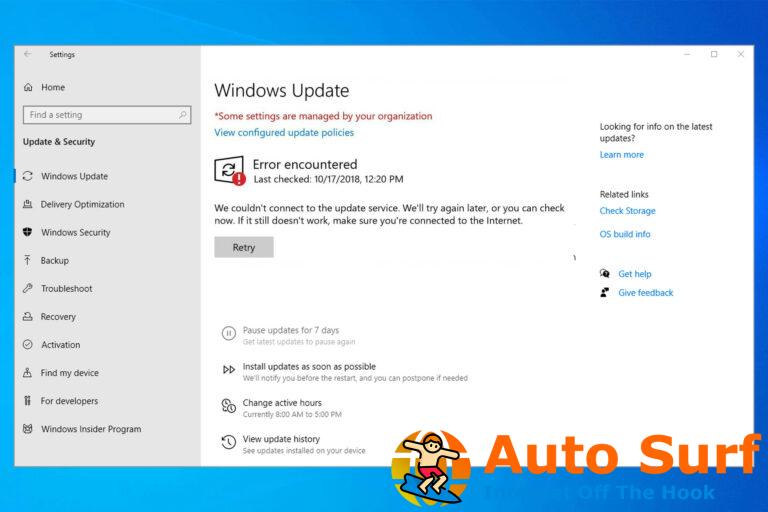 Solución: no se pudo conectar al servicio de actualización en Windows 10/11