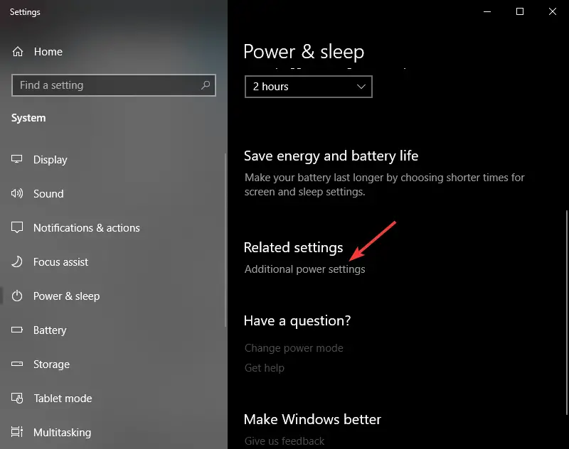 Configuraciones de energía adicionales: Windows 10 se apaga en lugar de dormir -