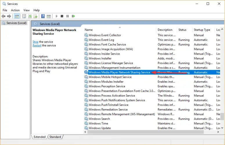 Windows Media Player Network Sharing Service Windows Media Player no puede encontrar el archivo