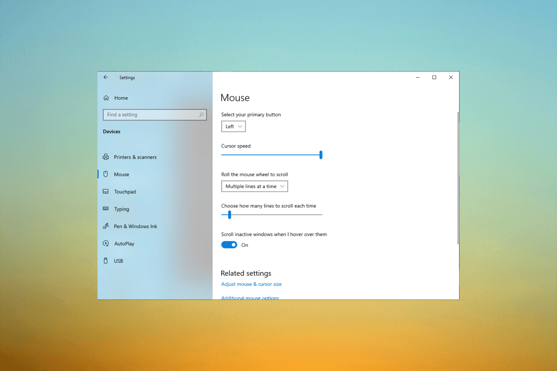 Error de desplazamiento de Windows 10