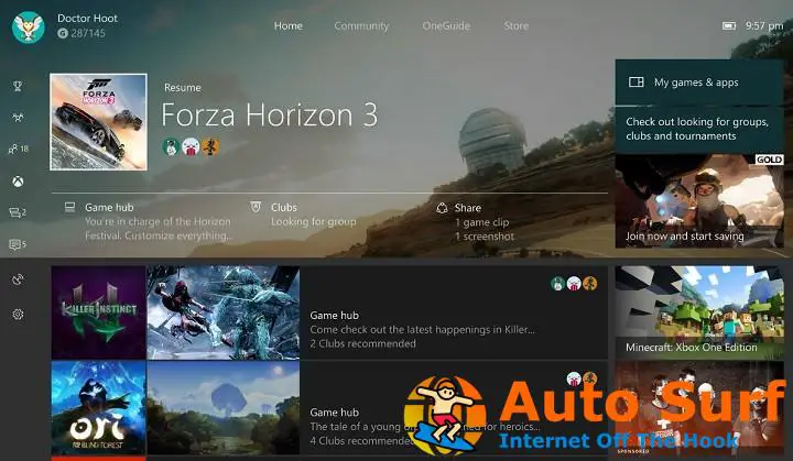 Xbox One Creators Update incluye una nueva apariencia para Home
