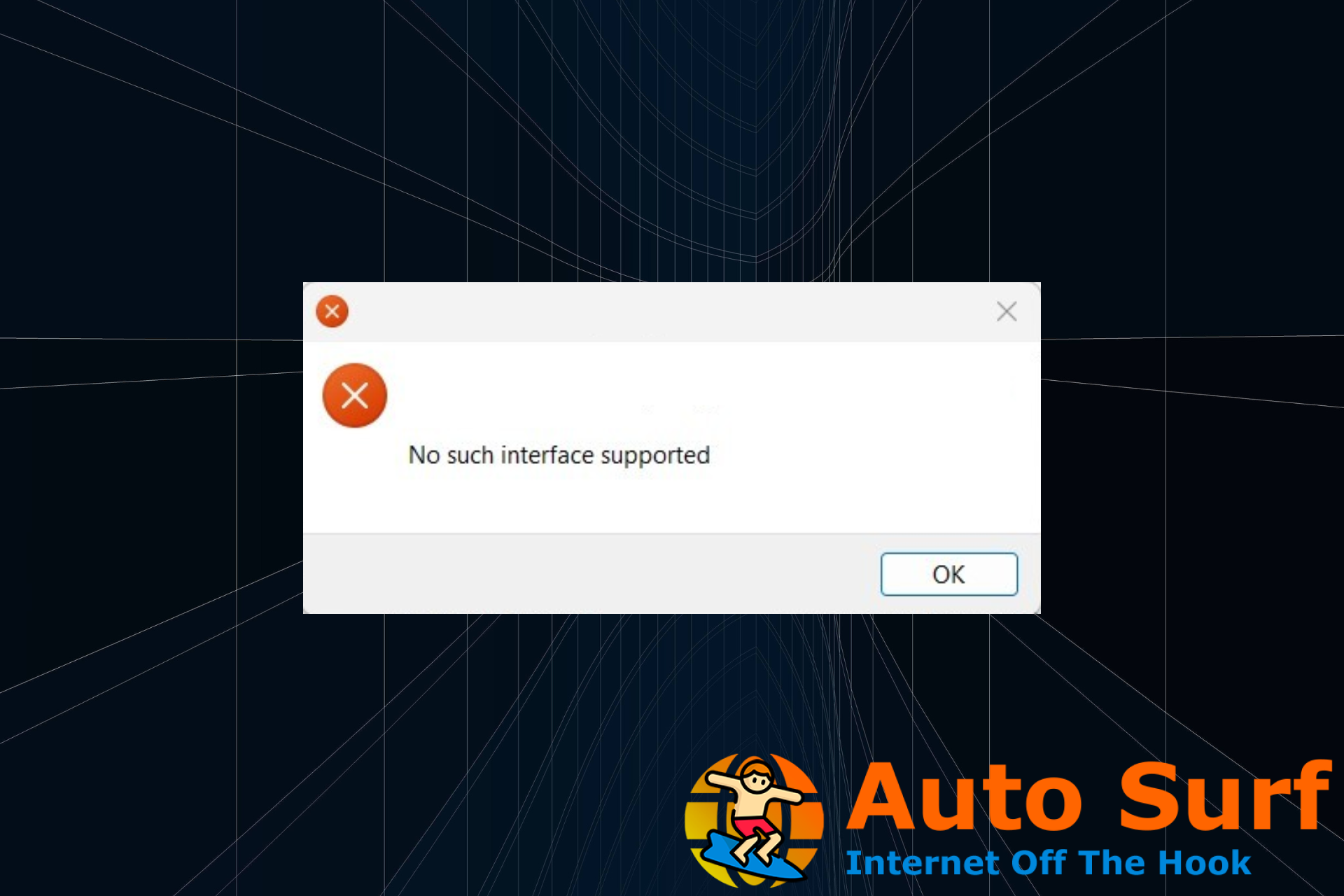 reparar No existe tal error de interfaz compatible en Windows