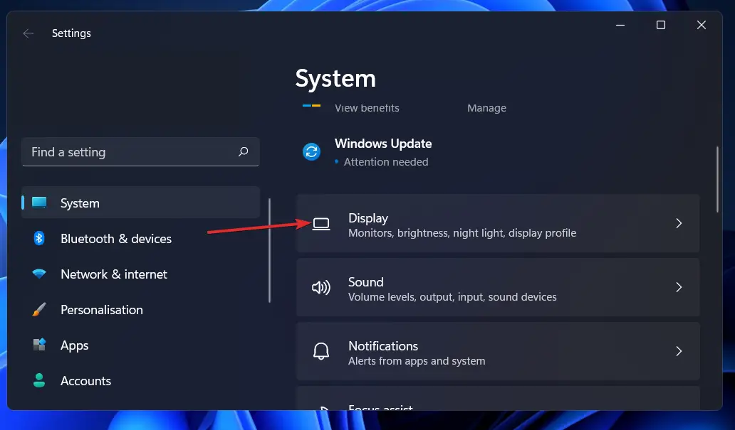 opción de visualización de Windows 11 no puede cambiar la resolución